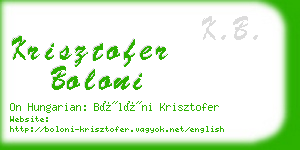 krisztofer boloni business card